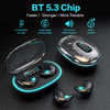 Wireless Earbuds, Bluetooth 5.3 Sports Headphones with Earhooks Stereo Deep Bass Noise Cancelling Earphones 48H Playtime LED Display IPX7 Waterproof Earbud with Mic Headset for Workout Running