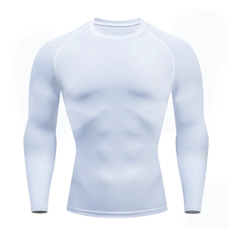 New Men Sport T-Shirt Quick Dry Bodybuilding Running Shirt Long Sleeve Compression Top Gym T Shirt Men Fitness Tight Rashgard