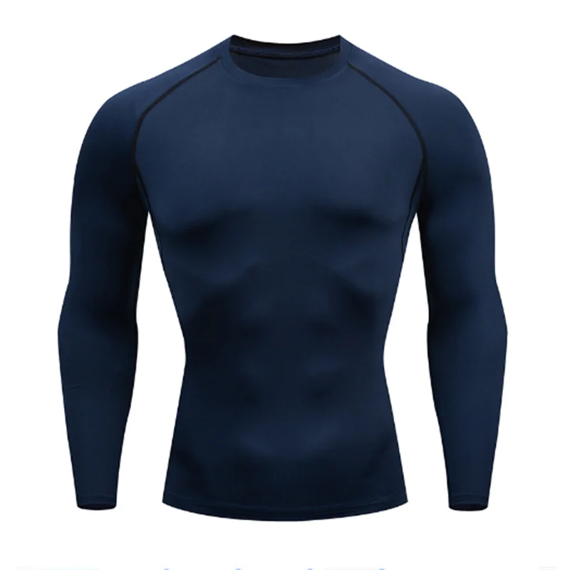 New Men Sport T-Shirt Quick Dry Bodybuilding Running Shirt Long Sleeve Compression Top Gym T Shirt Men Fitness Tight Rashgard
