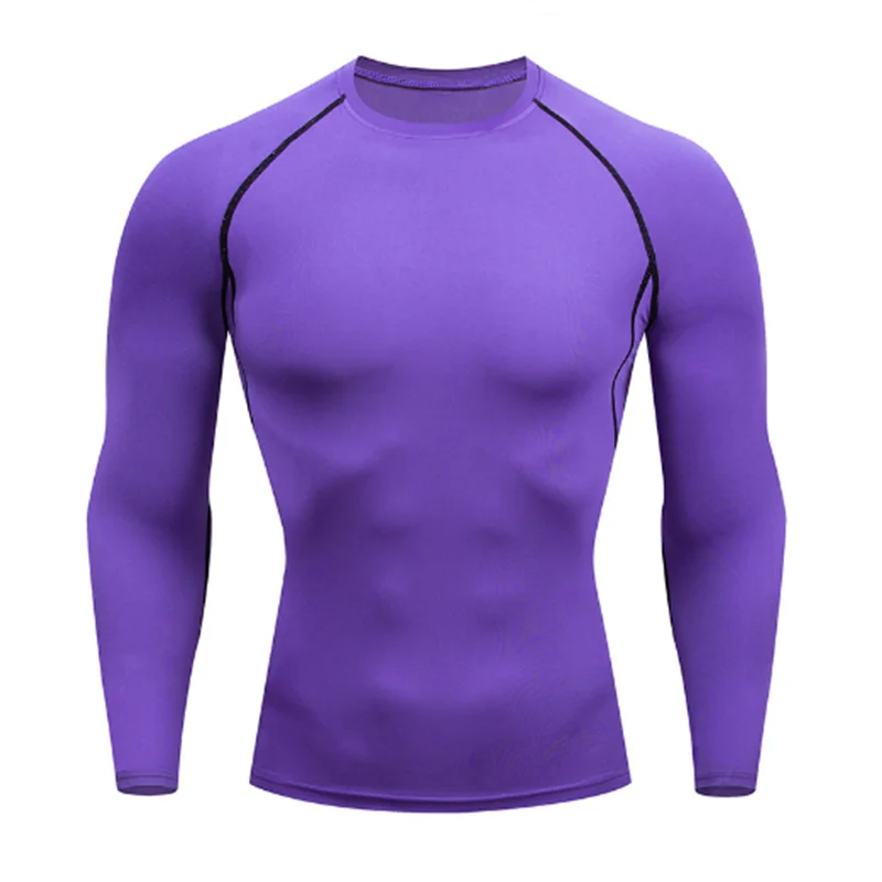 New Men Sport T-Shirt Quick Dry Bodybuilding Running Shirt Long Sleeve Compression Top Gym T Shirt Men Fitness Tight Rashgard