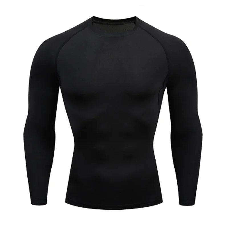 New Men Sport T-Shirt Quick Dry Bodybuilding Running Shirt Long Sleeve Compression Top Gym T Shirt Men Fitness Tight Rashgard